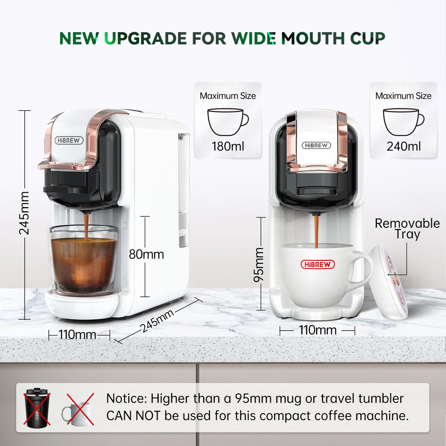 Multiple Capsule Coffee Machine, Dolce Gusto Milk Nespresso Capsule ESE Pod Ground Coffee Cafeteria 20Bar 5 in 1