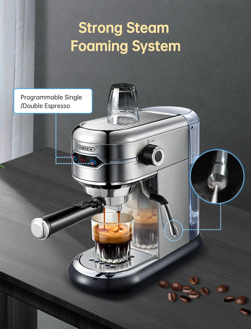 Coffee Maker20 Bar Semi Automatic Super Slim ESE POD & Powder Espresso Machine H11