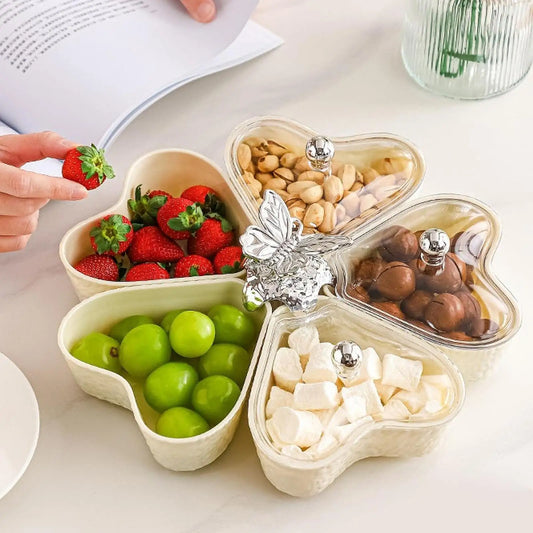 Divided Serving Tray Plate Organizer Nut Candy Veggie Tray Rotating Snack Platter for gatherings