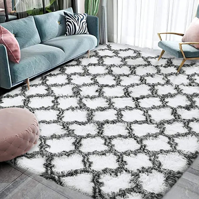 Area Rugs Super Soft Plush Fluffy Carpets Rug Non-Slip Indoor Floor Rug