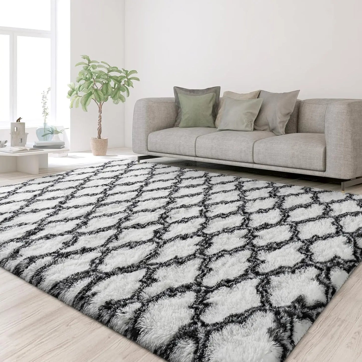 Area Rugs Super Soft Plush Fluffy Carpets Rug Non-Slip Indoor Floor Rug