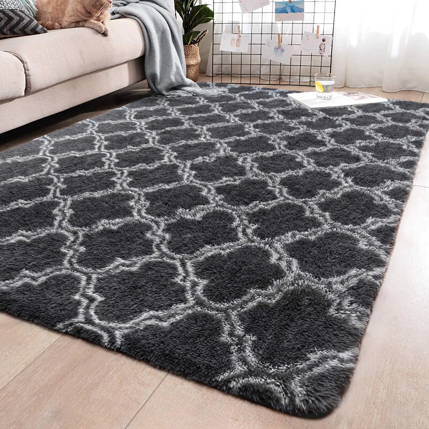 Area Rugs Super Soft Plush Fluffy Carpets Rug Non-Slip Indoor Floor Rug