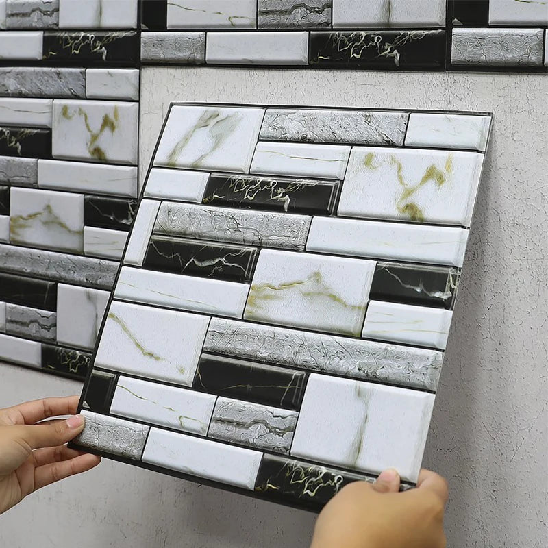 20PCS Self Adhesive Tile Wall Sticker Home Decor 3D pack Covers for Kitchen Cupboard Bath Waterproof