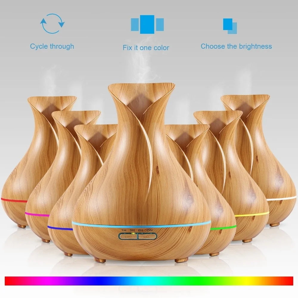 Essential Oil Diffuser Mist Maker Fogger Large Capacity Ultrasonic Air Humidifier with LED Lights for Home Aroma Diffuser