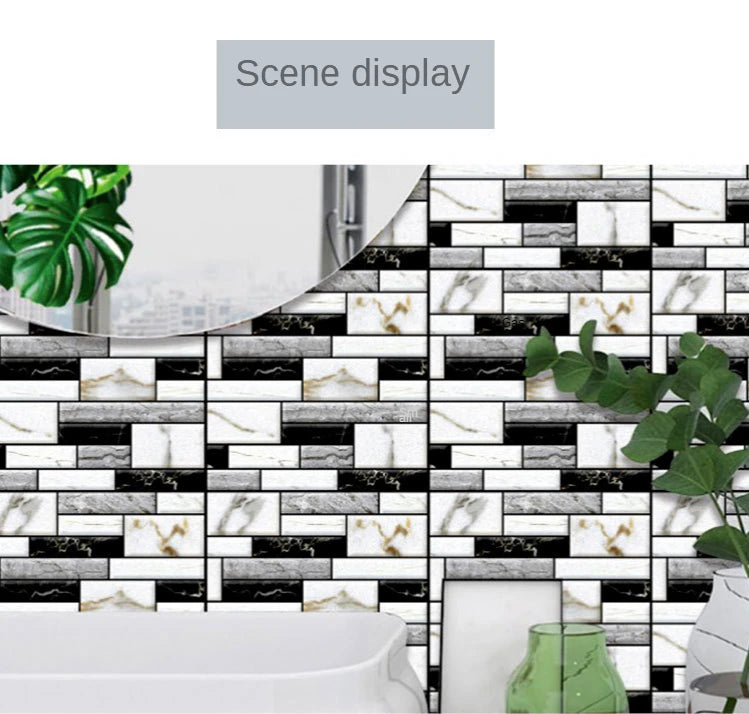 20PCS Self Adhesive Tile Wall Sticker Home Decor 3D pack Covers for Kitchen Cupboard Bath Waterproof
