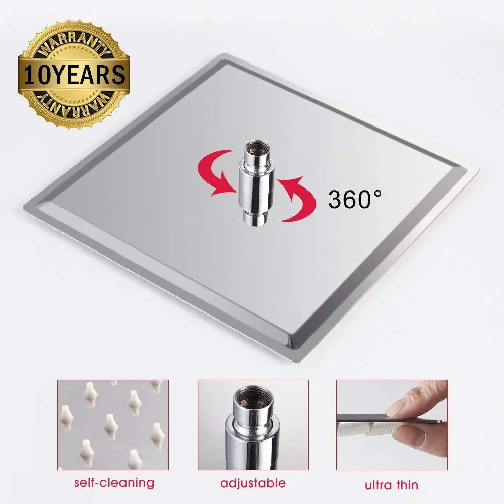 Shower Head Luxury Ultrathin Rainfall Shower Head Stainless Steel Chrome Nickel