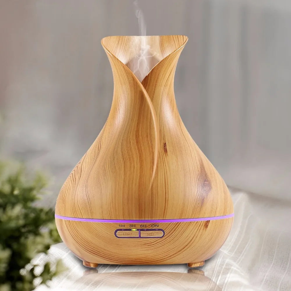 Essential Oil Diffuser Mist Maker Fogger Large Capacity Ultrasonic Air Humidifier with LED Lights for Home Aroma Diffuser