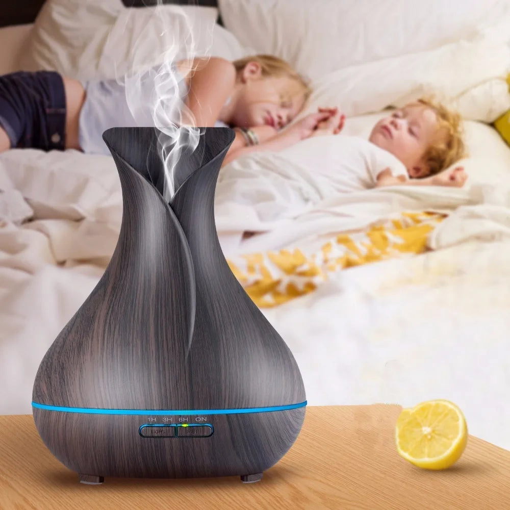 Essential Oil Diffuser Mist Maker Fogger Large Capacity Ultrasonic Air Humidifier with LED Lights for Home Aroma Diffuser