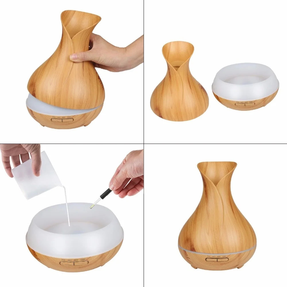 Essential Oil Diffuser Mist Maker Fogger Large Capacity Ultrasonic Air Humidifier with LED Lights for Home Aroma Diffuser