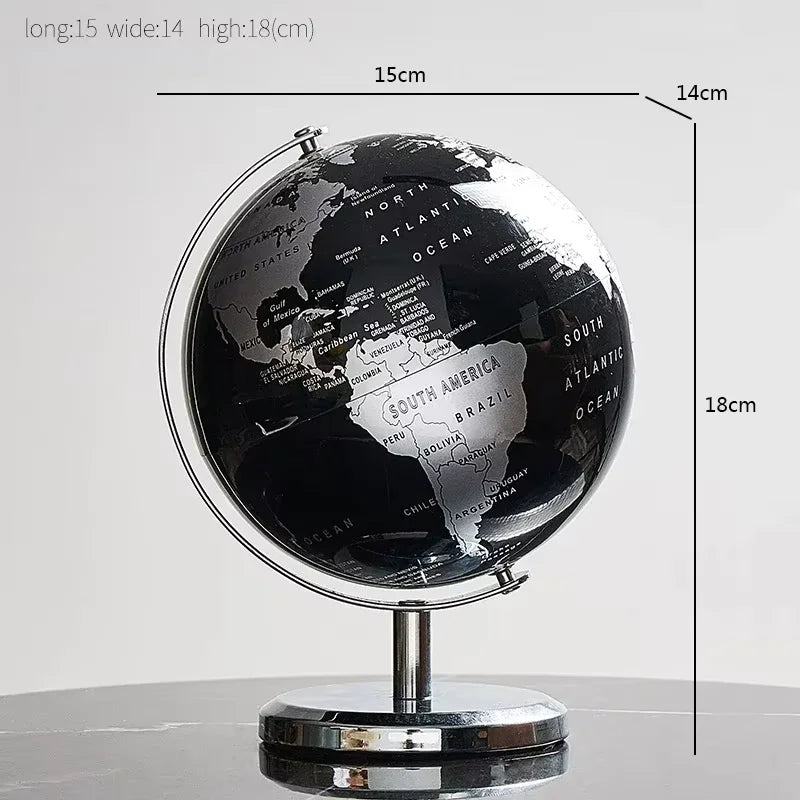 Creative metal rotating globe, living room office desktop decoration