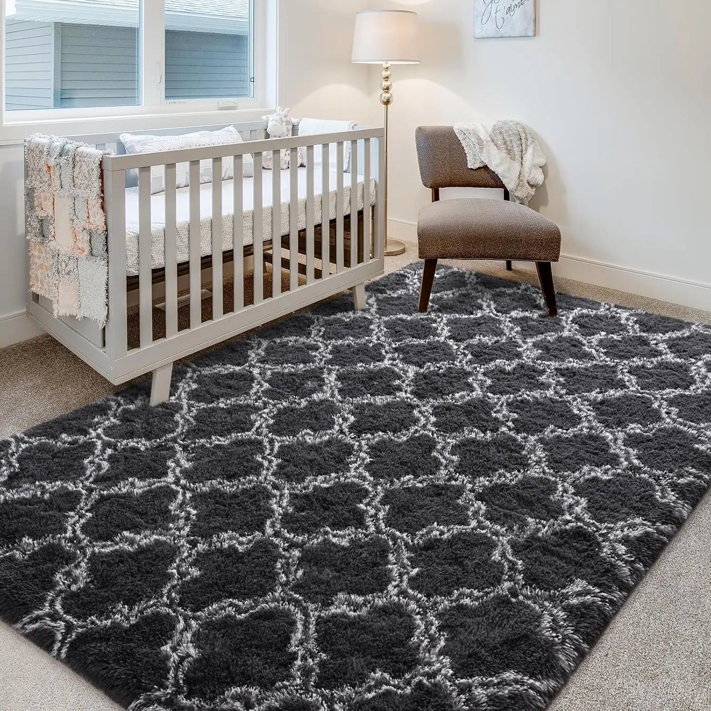 Area Rugs Super Soft Plush Fluffy Carpets Rug Non-Slip Indoor Floor Rug