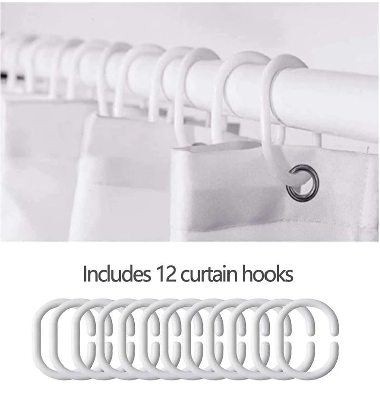 Modern Flower Embossed Shower Curtain, Bathroom Decor Shower Curtain, Waterproof Shower Curtain with Hooks