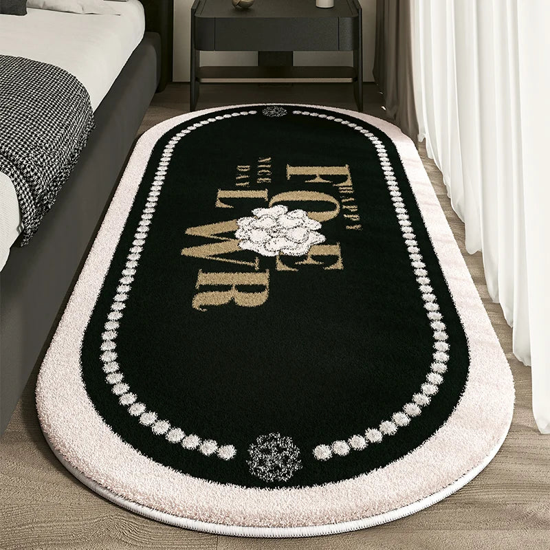 Cashmere French Bed Rug Advanced Sense Living Room Study Oval Dirt Resistant Non-Slip Carpet