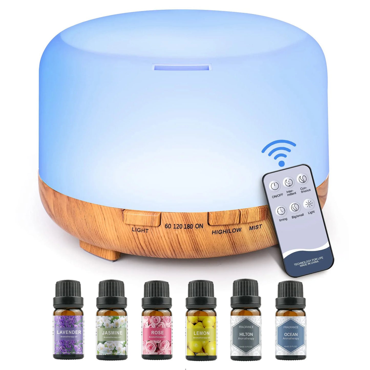 Aroma Diffuser (Oils Optional), Essential Oil Aromatherapy Diffuser Humidifier with Color Remote Control
