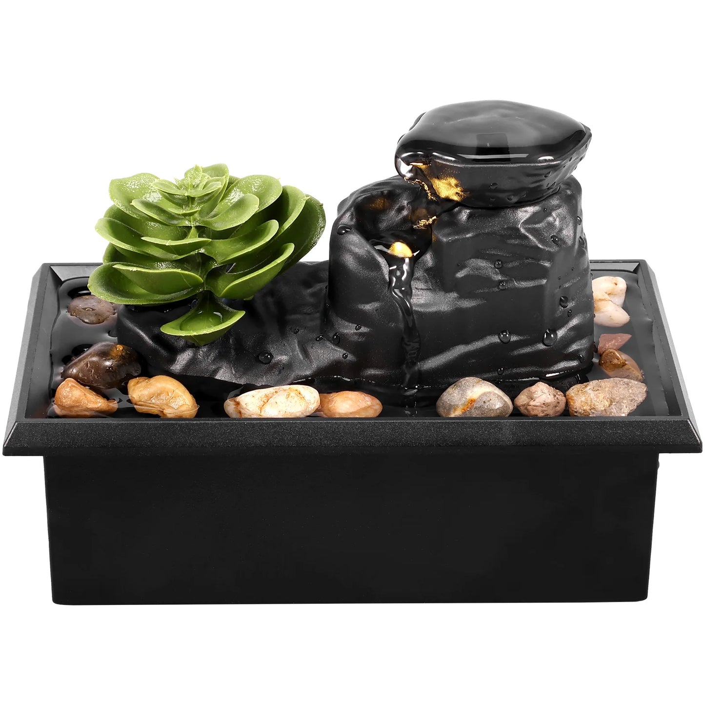 Water Fountain LED Indoor Decorative Fountain Home Decor Waterfall Zen Meditation