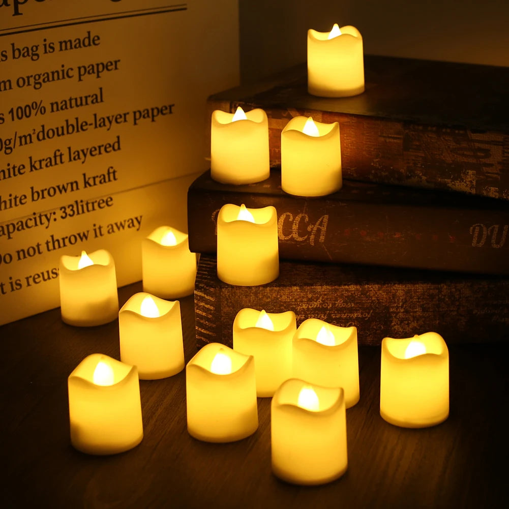 12/24Pcs Flameless LED Candle Battery Operated Flickering Candle For Home