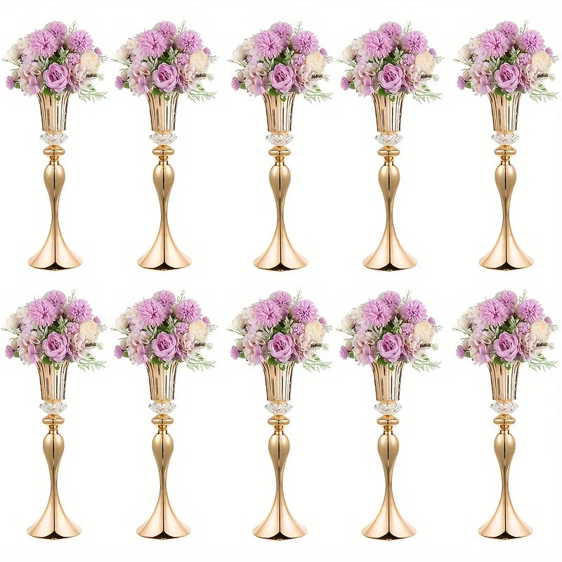 Set of 2/10 Crystal Flower Stands, 22 Vases Centerpiece for Table Decoration, Home Decor