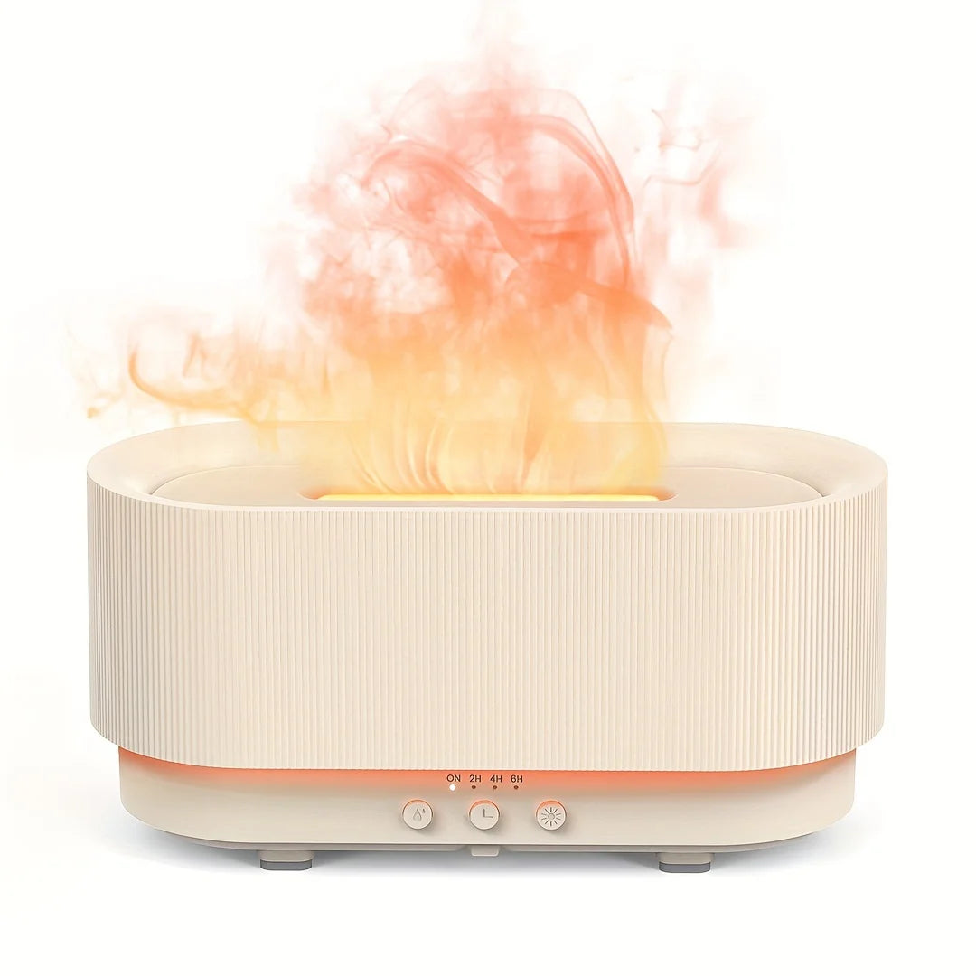 Humidifier 300ml 6 Colors Mood Simulation Flame Light Aromatherapy Diffuser Super Quiet Auto Shut-Off
