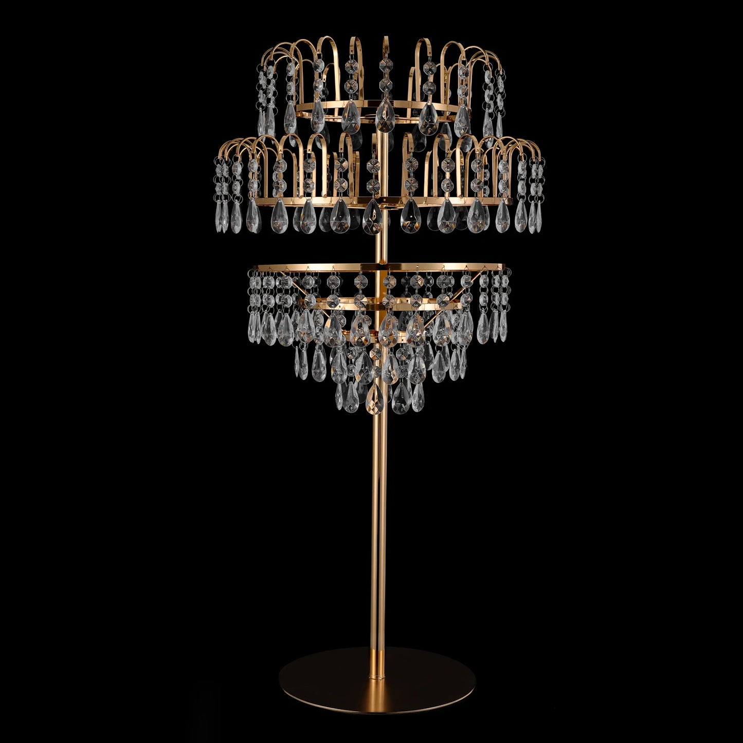 5 Tiers Crystal Flower Display Stand Floral Holder Elegant Fountain Decoration Shelf Silver