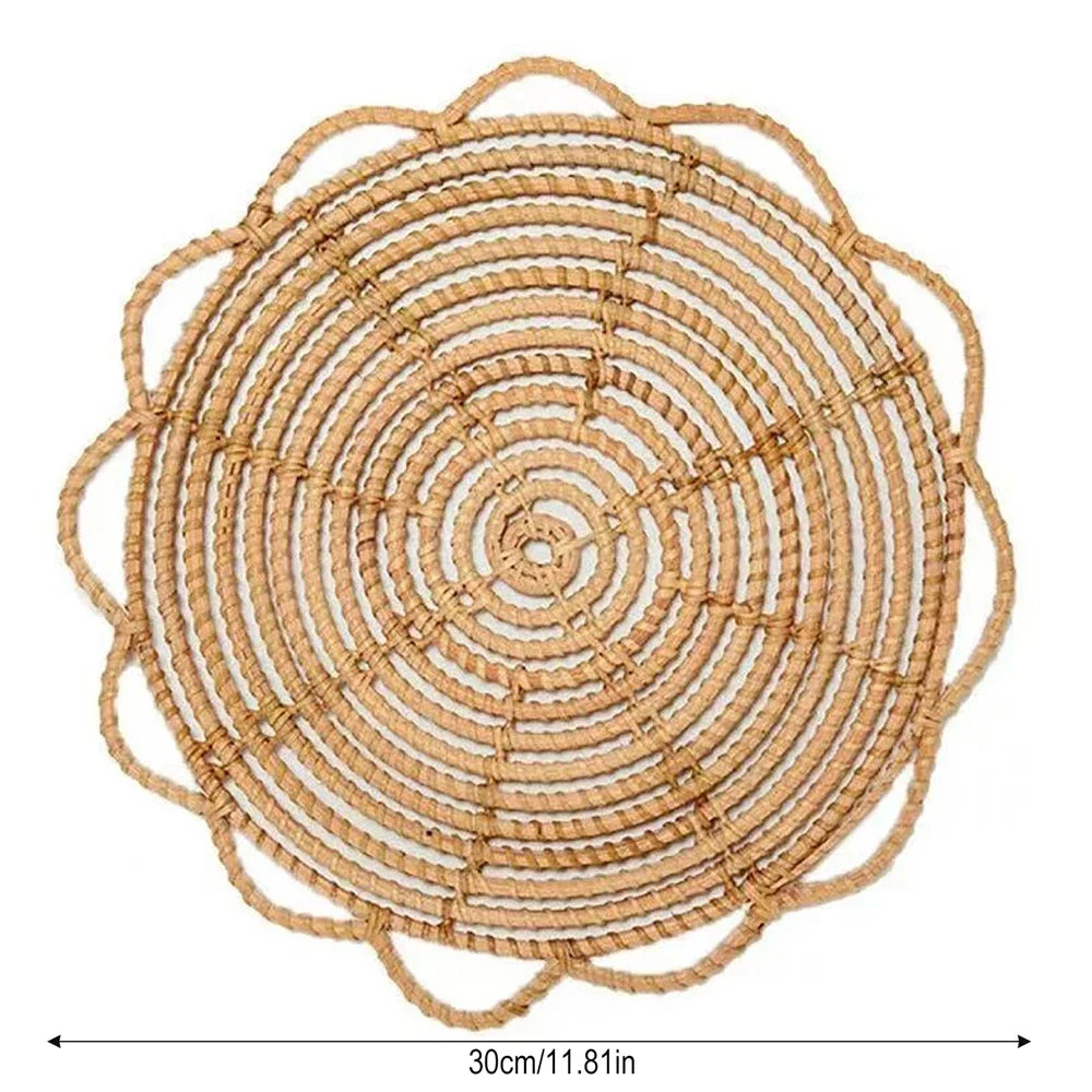 Bohemian Style Handmade Rattan Round Wicker Woven Wall Hanging Country Style