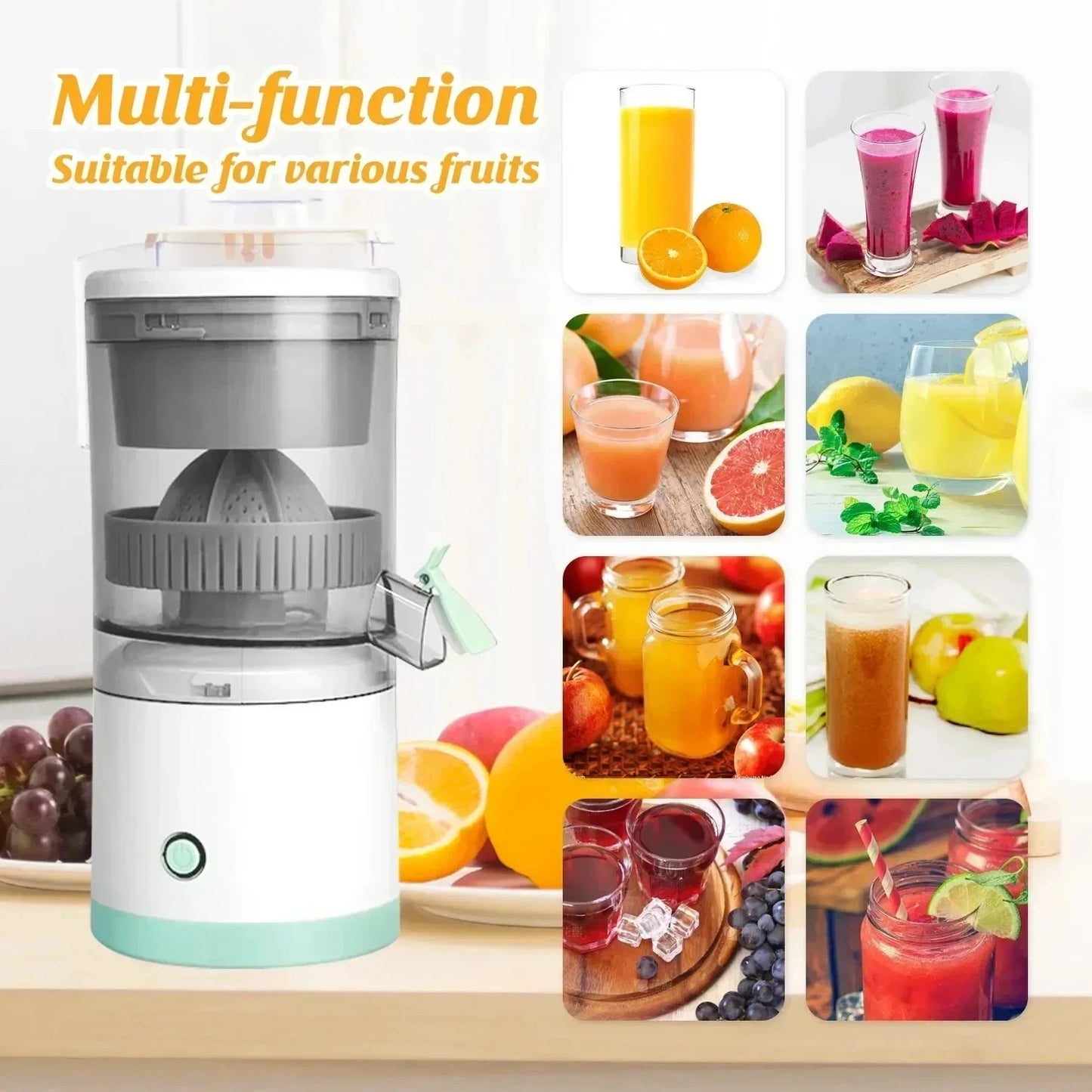 Electric Juicer Juice Cup Citrus Orange Lemon Squeezer USB Charging Blender Fresh Separator Press Machine