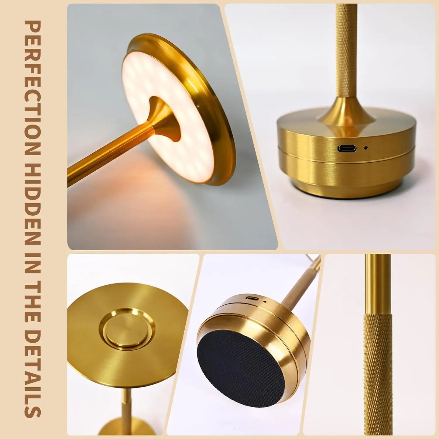 Wireless Charging LED Lamp Dimming Atmosphere Retro Portable Charging Touch USB Lamp