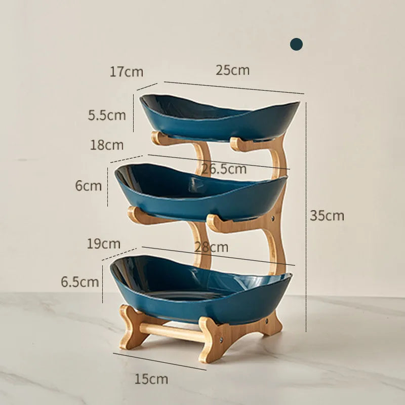 2/3 Layer Fruit Plate Plastic Snack Dish Creative Modern Dried Fruit Basket Candy Dish Cake Stand Salad Bowl