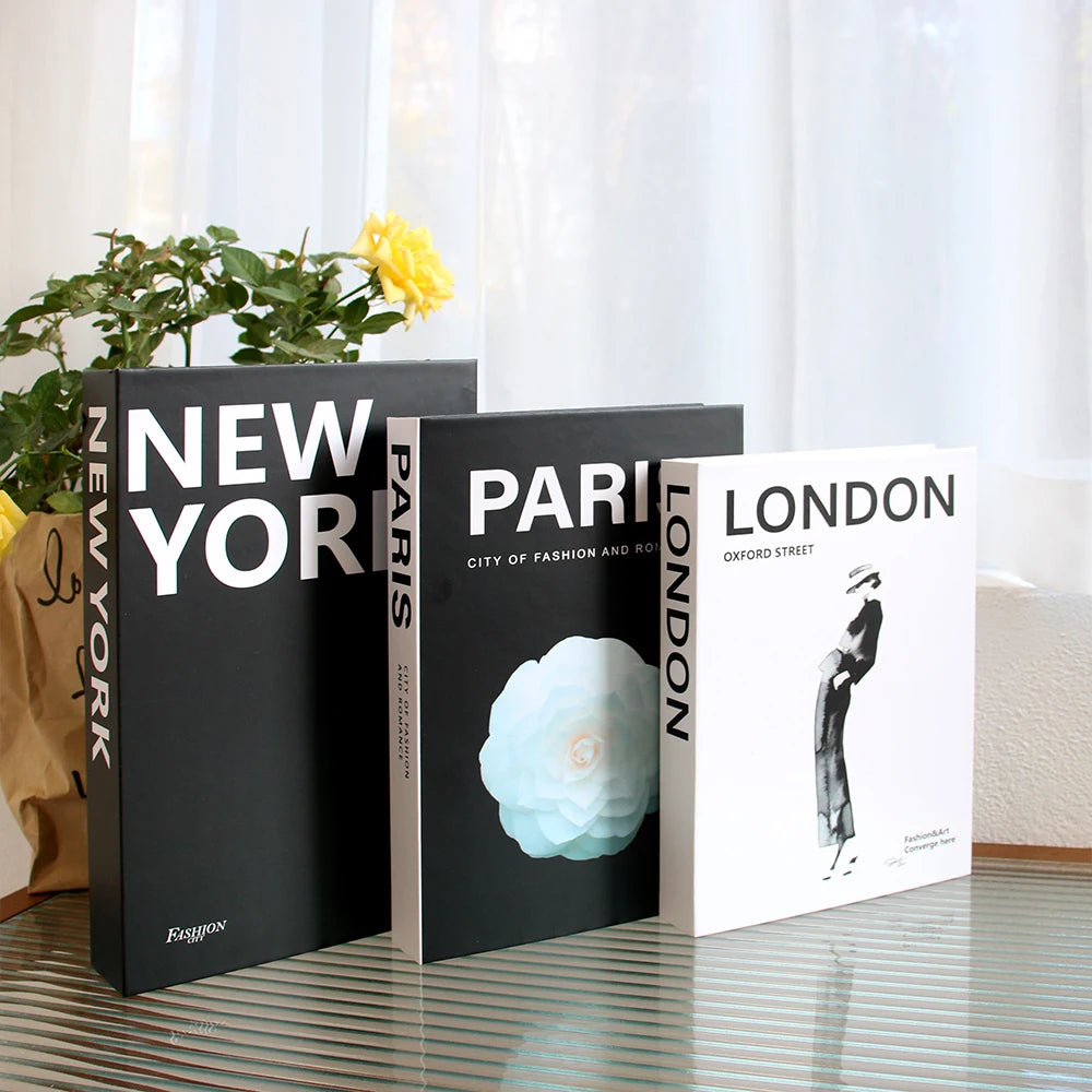 3Pcs/Set Multiple Size Book Villa Hotle Simulation Books Set Props Decor