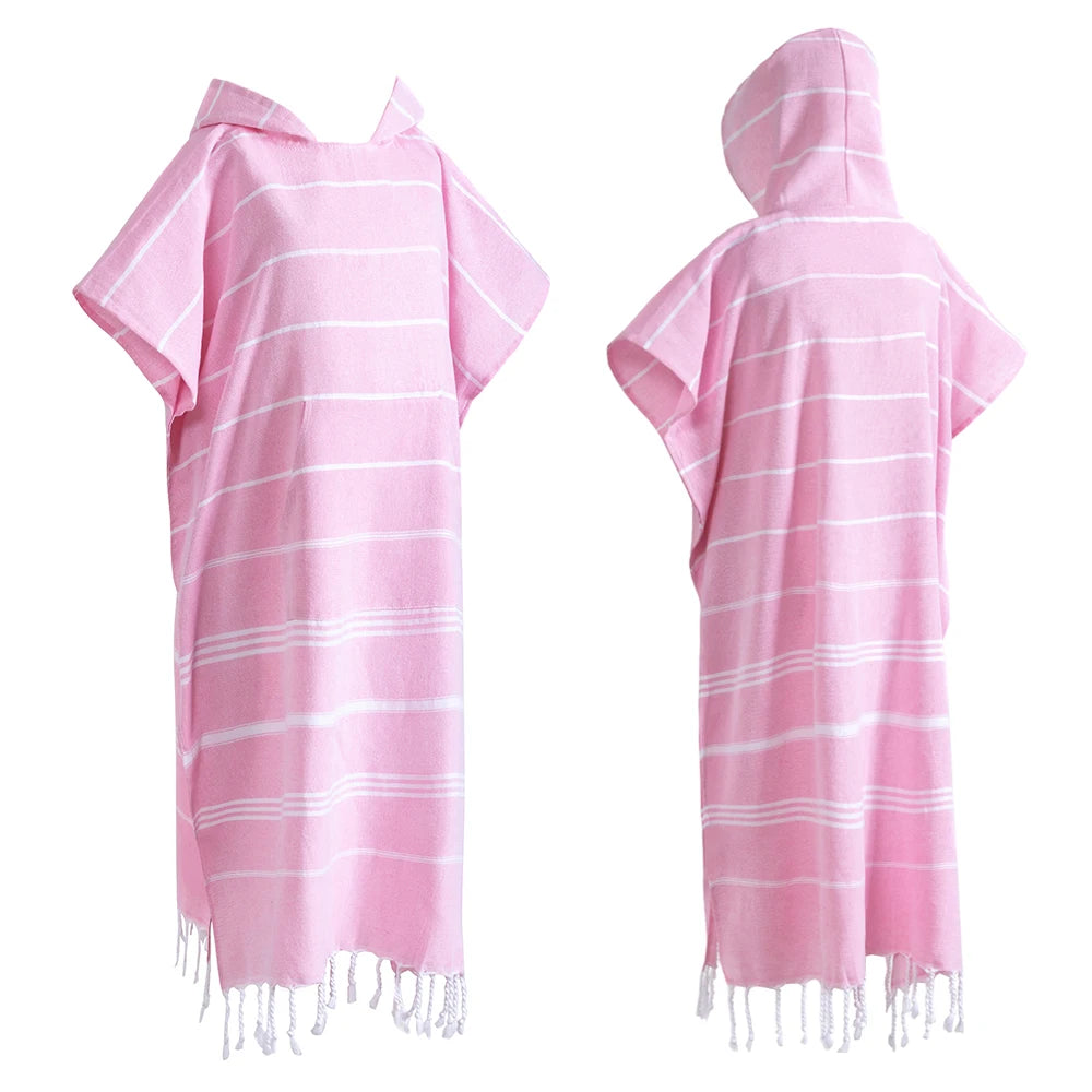 Turkish Wearable Beach Wear Sand proof Cotton Surf Poncho Hooded Wetsuit Quick Drying