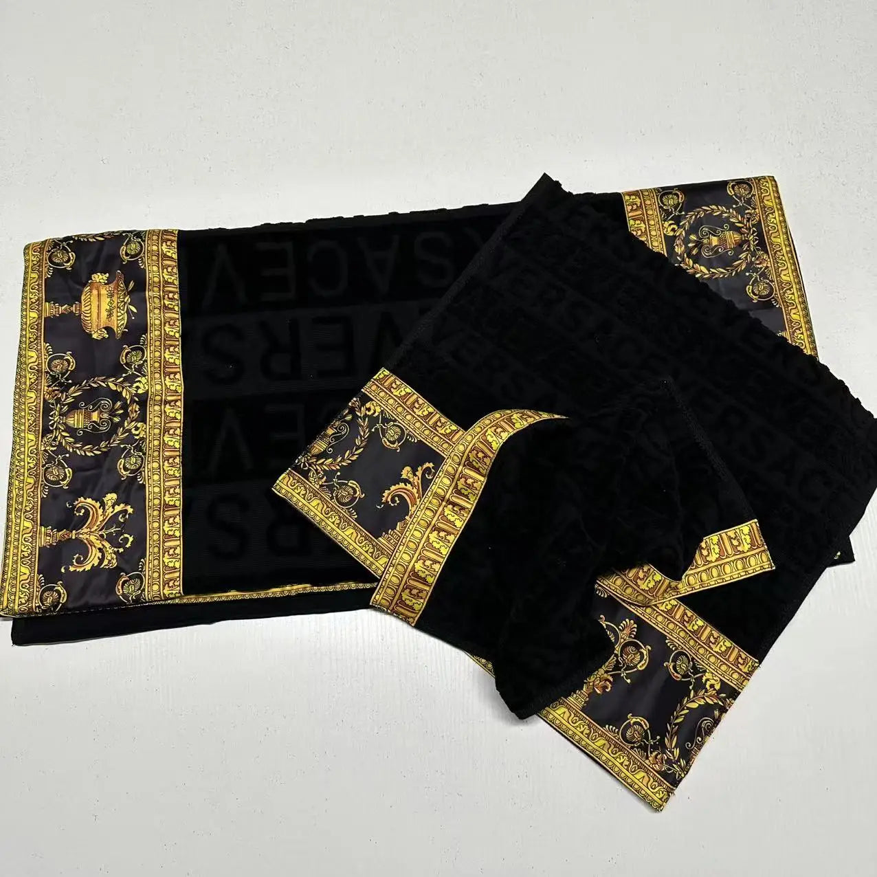Bath towel set of three cotton Jacquard series soft cotton bath towel gorgeous and comfortable