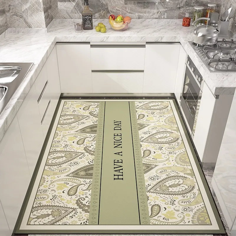 Kitchen Carpet Non-slip Rugs Waterproof Floor Mat Anti-fatigue Leather Area Rug Oil-proof Easy To Clean Alfombras De Cocina