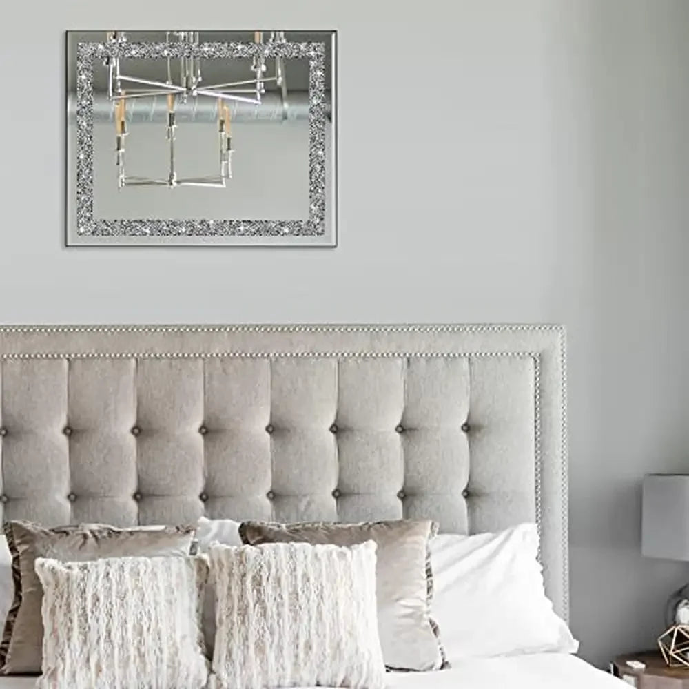 Crystal Crush Diamond Mirror 16x20 Wall Mirror Home Beautiful for any room Stunning Luxury HD Glass Décor