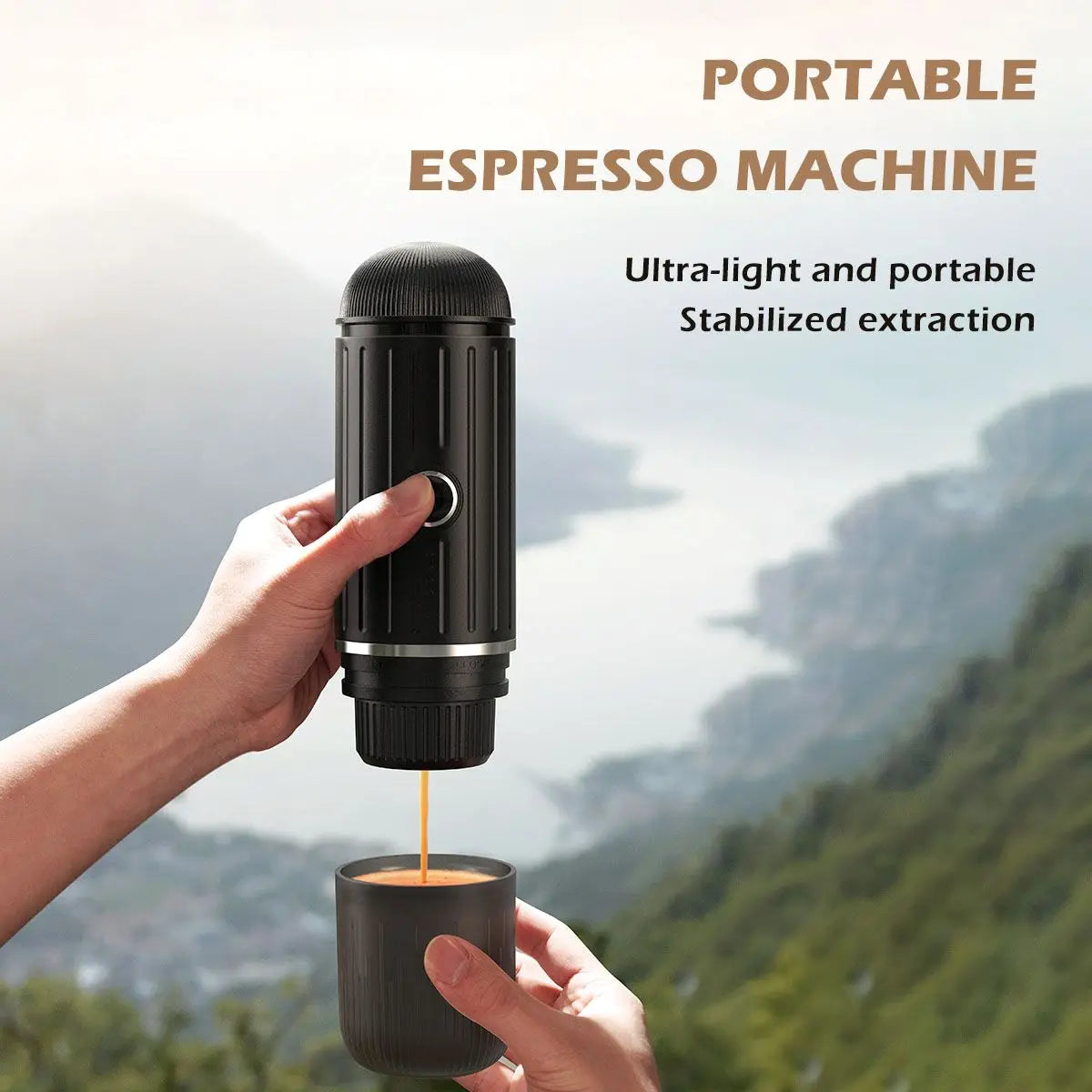 Portable 2 In1 Espresso Machine, Compatible Capsules and Ground Coffee