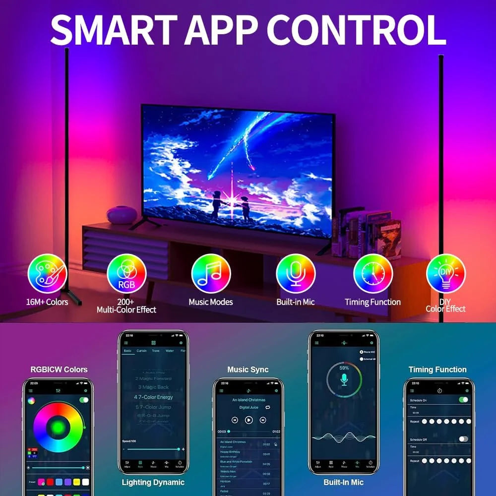 Smart Dream Color Floor Lamp LED Soft eye Protection Dimmable APP Controlled Mood Lamp