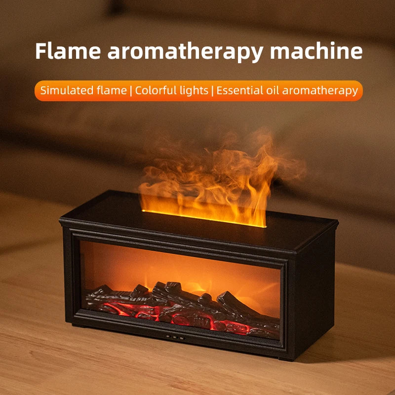 7 colors of essential oil fireplace diffuser flame aromatherapy humidifier aromatherapy