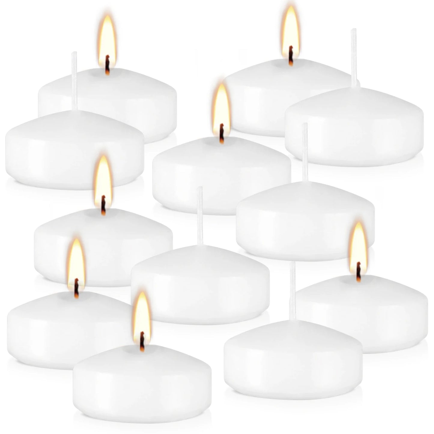 12 2inch white floating candles, home decor- ideal for all Rooms