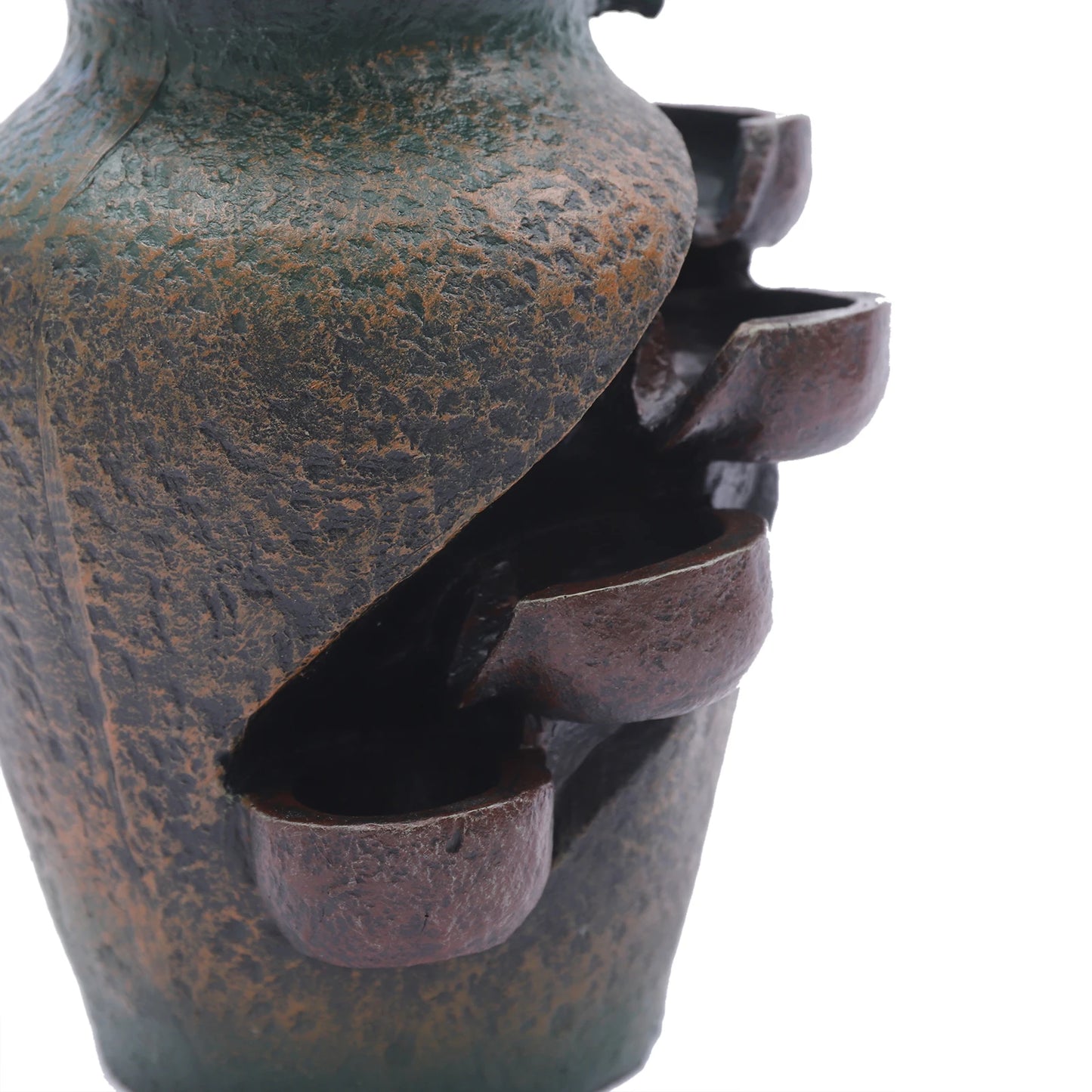 Fountain with Rock Led Light Mist Mini Fountain Water Humidifier Relaxation Retro Zen Resin Vase
