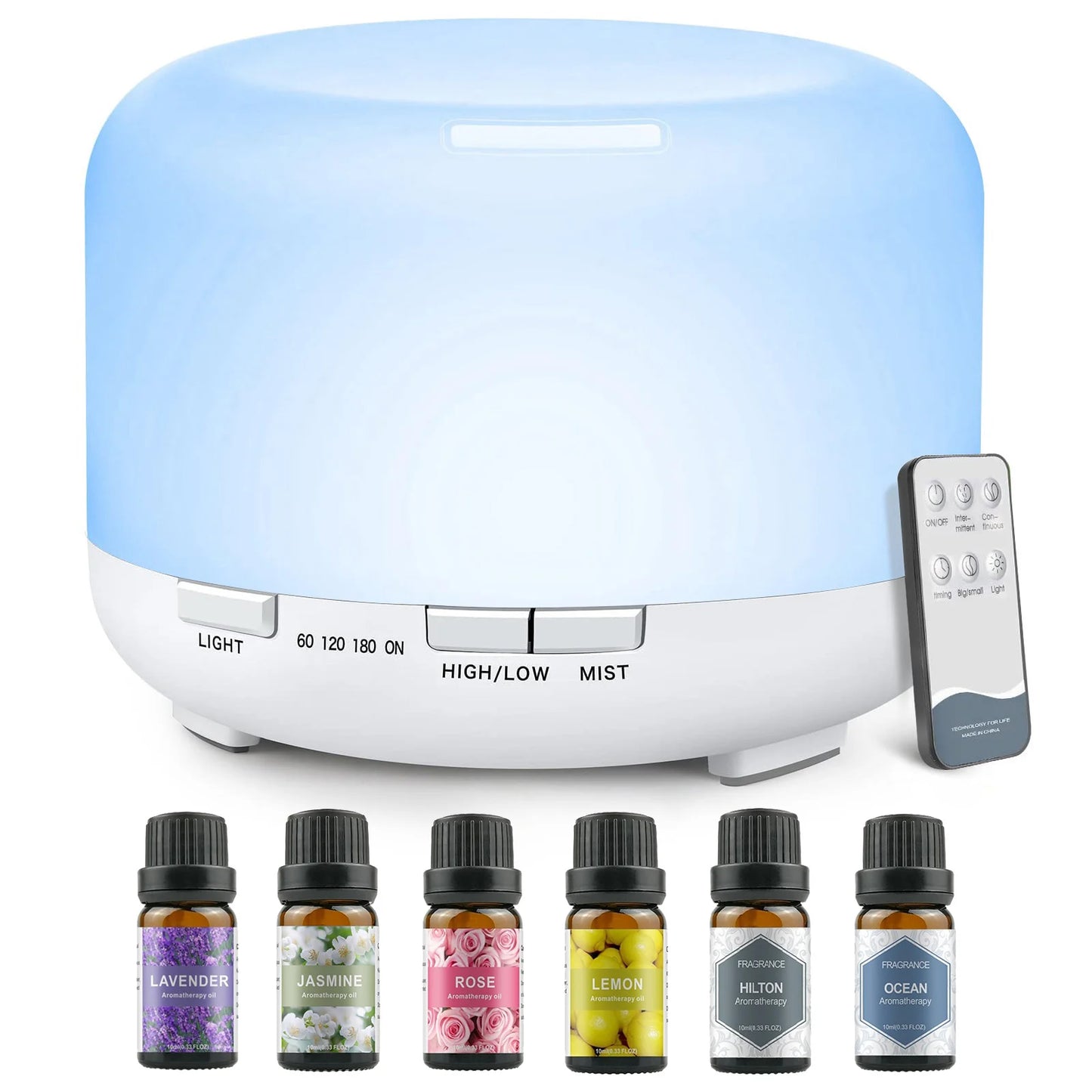 Aroma Diffuser (Oils Optional), Essential Oil Aromatherapy Diffuser Humidifier with Color Remote Control