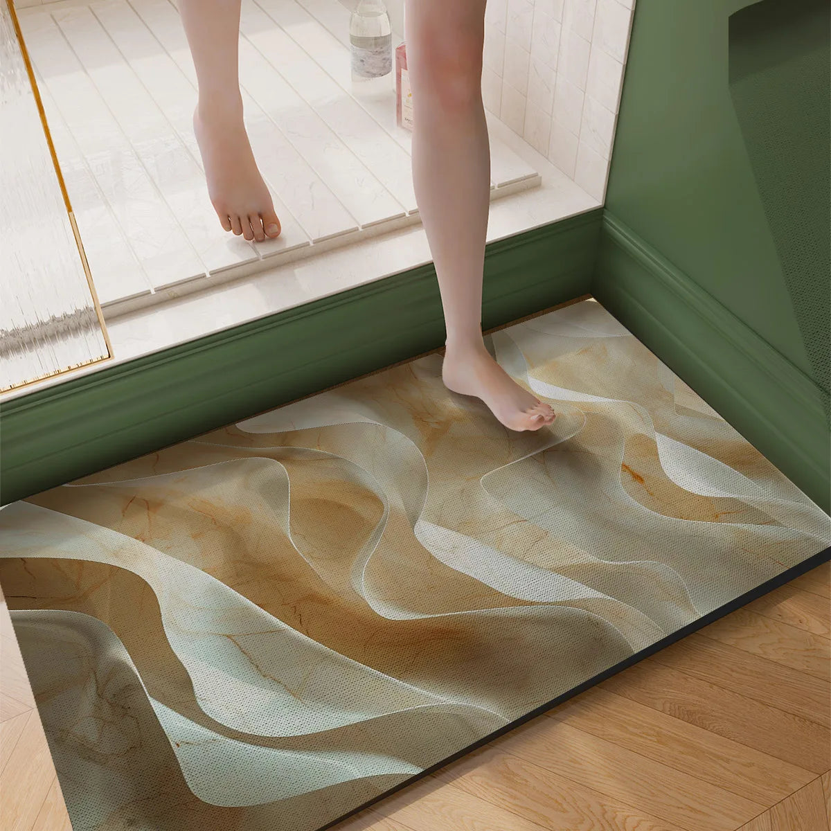 Luxury Bathroom Mat Quick Dry Non-slip Super Absorbent Bathroom Shower Carpet Toilet Doormat Machine Washable