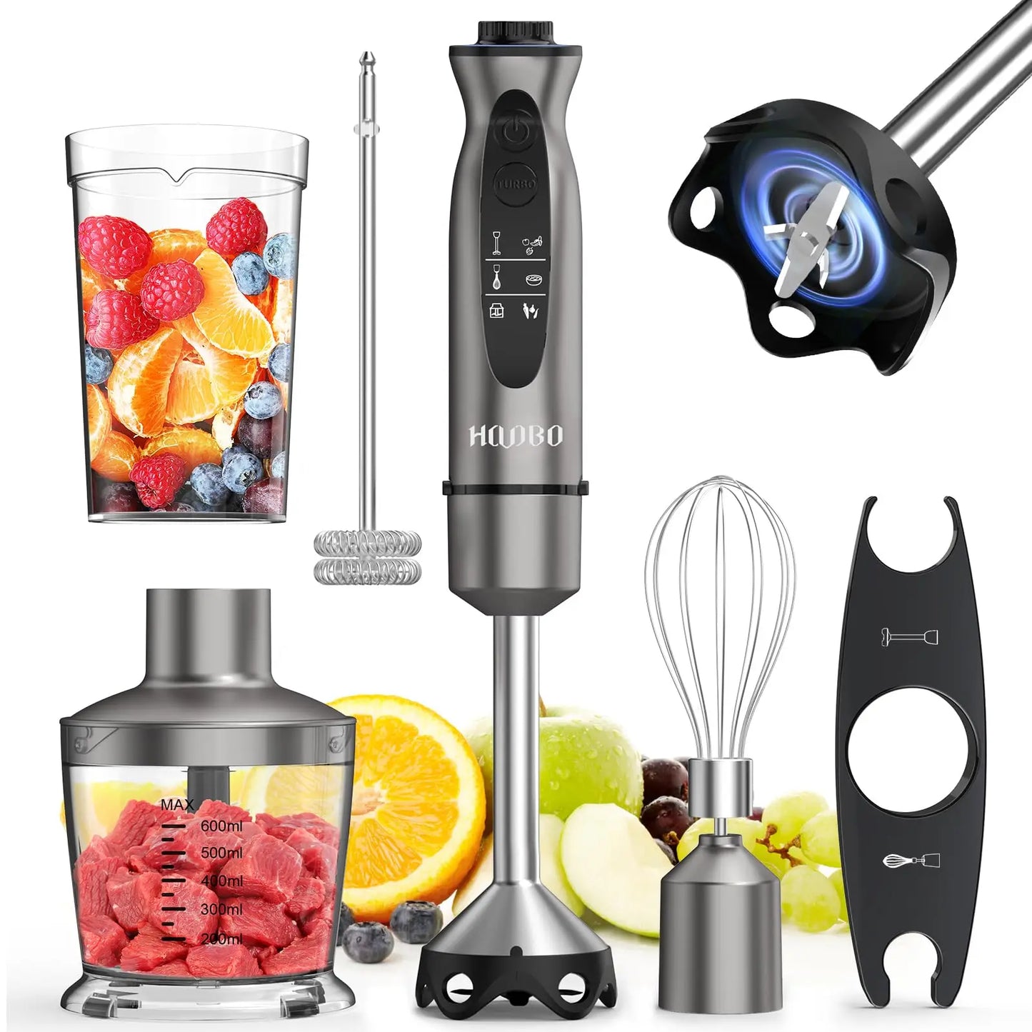 1000-Watt Powerful Handheld Immersion Blender, Egg Beater Smoothies, Sauces, Baby Food Soups