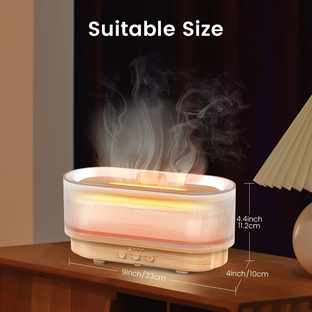 Humidifier 300ml 6 Colors Mood Simulation Flame Light Aromatherapy Diffuser Super Quiet Auto Shut-Off
