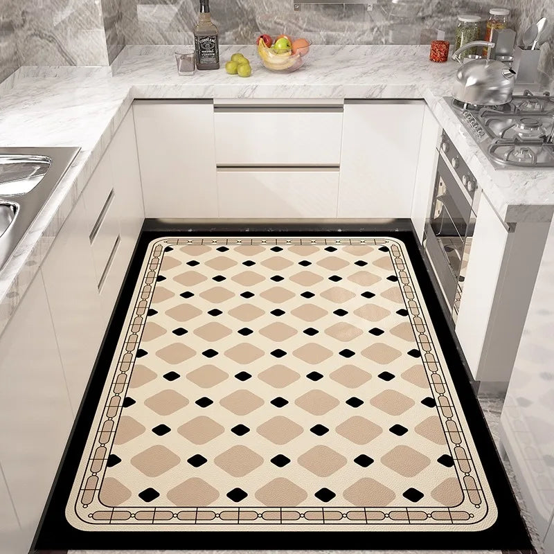 Kitchen Carpet Non-slip Rugs Waterproof Floor Mat Anti-fatigue Leather Area Rug Oil-proof Easy To Clean Alfombras De Cocina