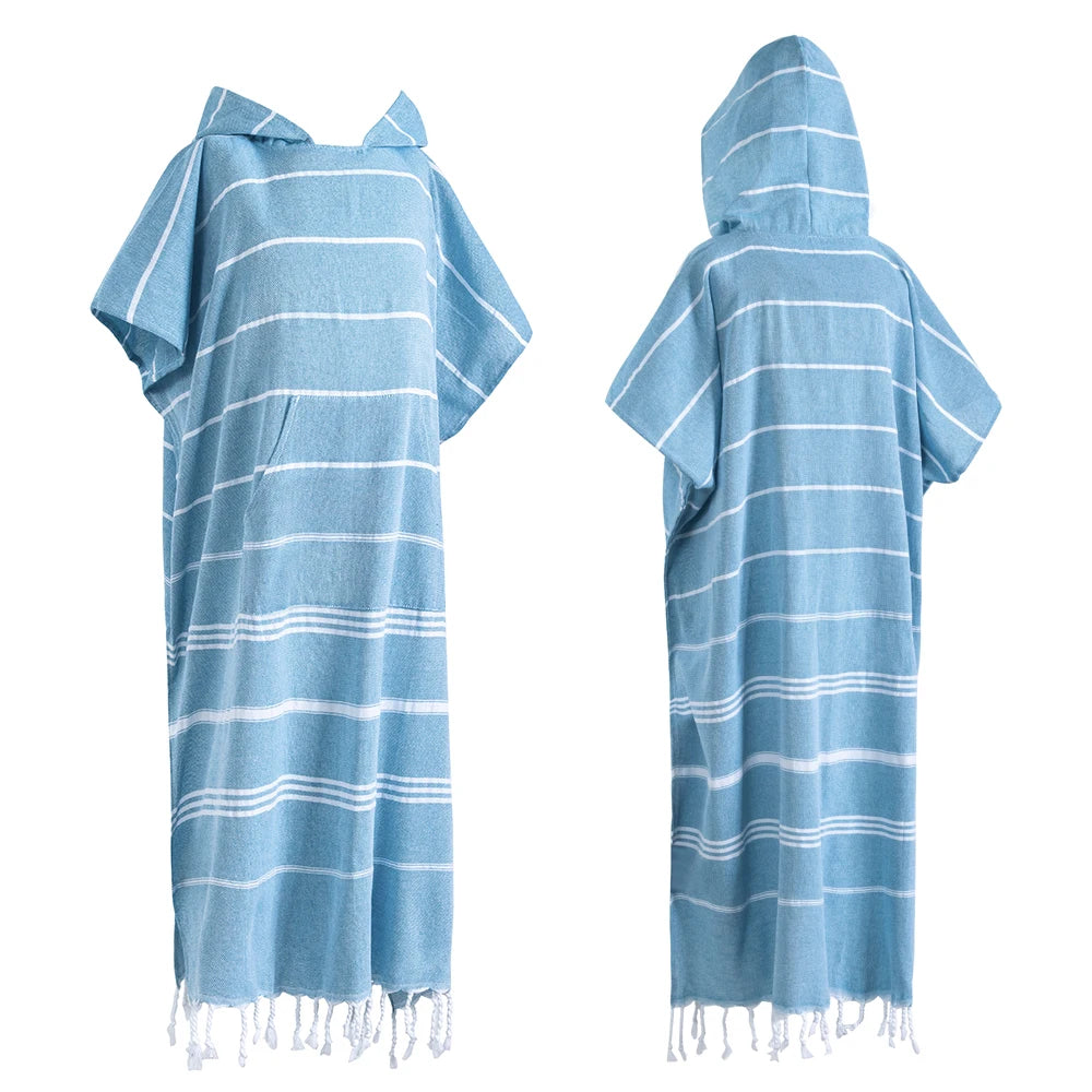 Turkish Wearable Beach Wear Sand proof Cotton Surf Poncho Hooded Wetsuit Quick Drying