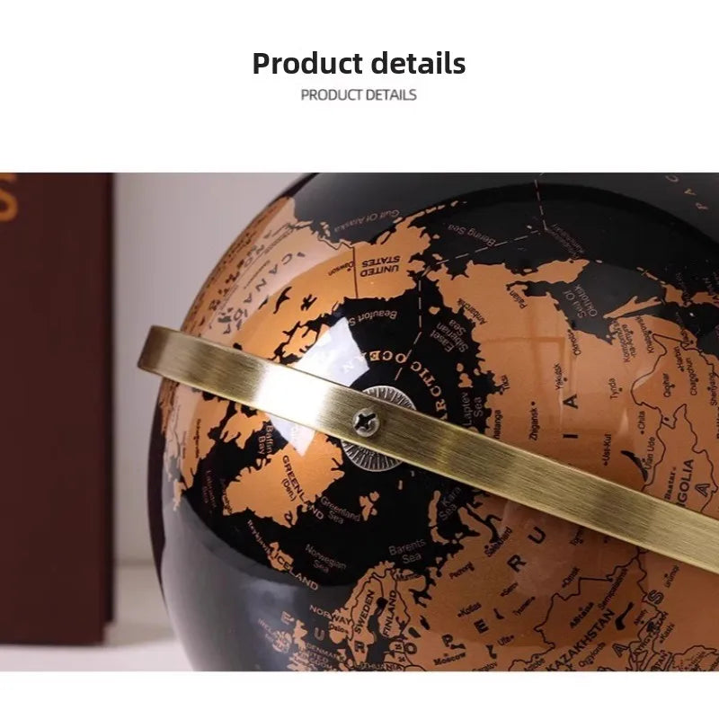 Creative metal rotating globe, living room office desktop decoration