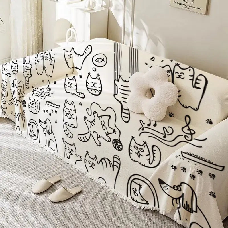 Chenille Sofa Blanket Covers Pastoral Style Flower Throw Blankets Living Room Universal Couch Throw