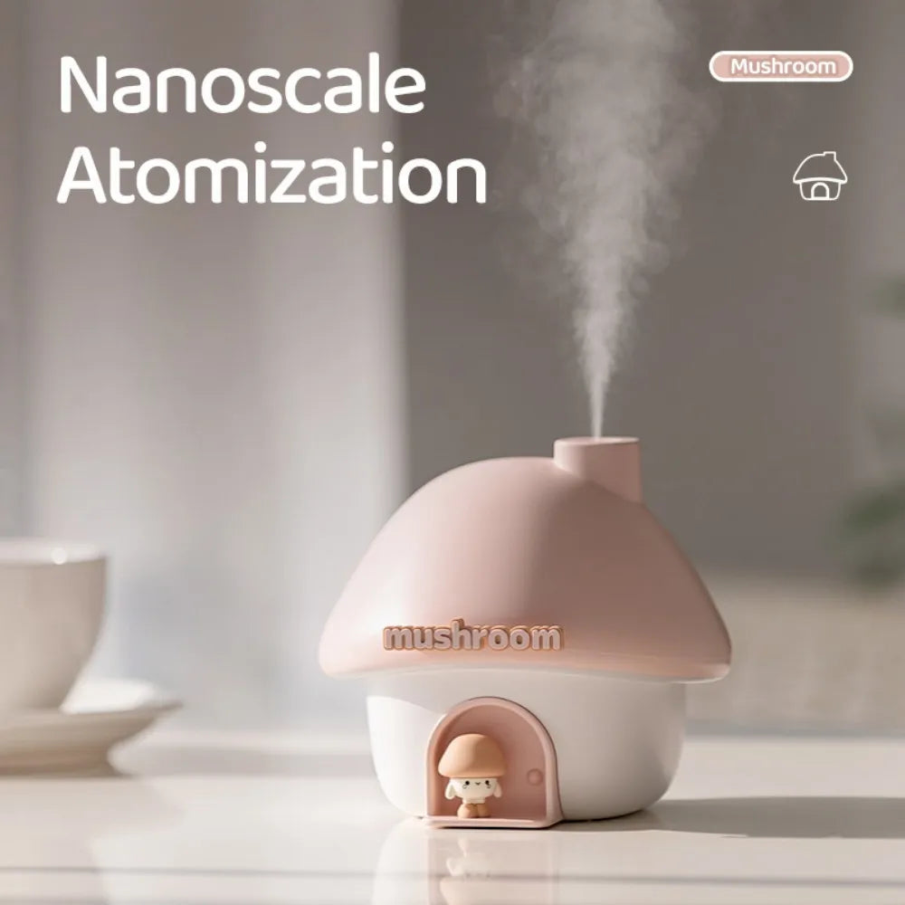 Air Humidifier Essential Oil Aroma Diffusers Colorful Lighting Cute Mushroom House