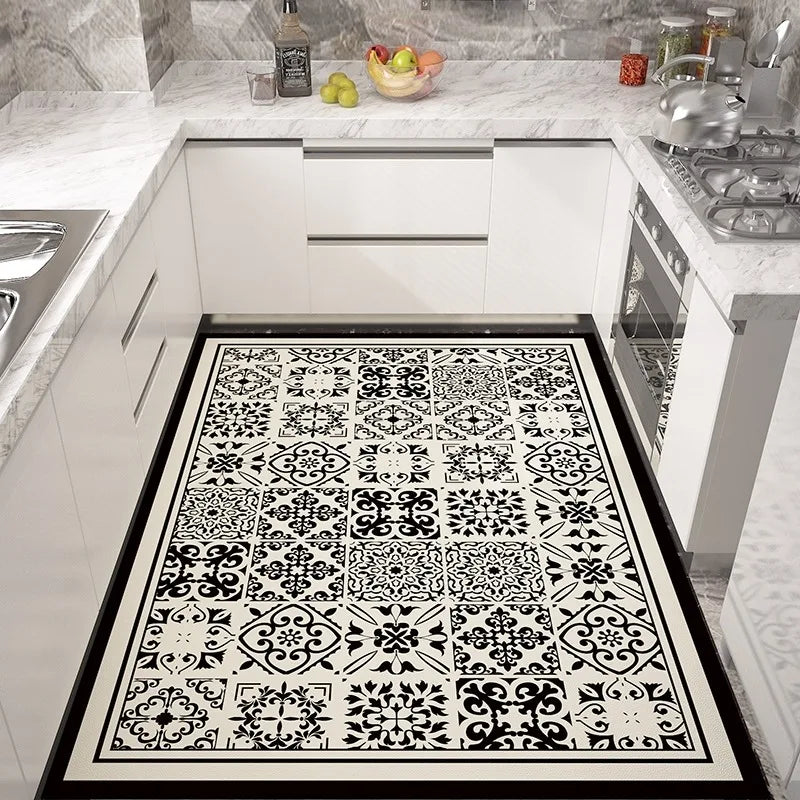 Kitchen Carpet Non-slip Rugs Waterproof Floor Mat Anti-fatigue Leather Area Rug Oil-proof Easy To Clean Alfombras De Cocina