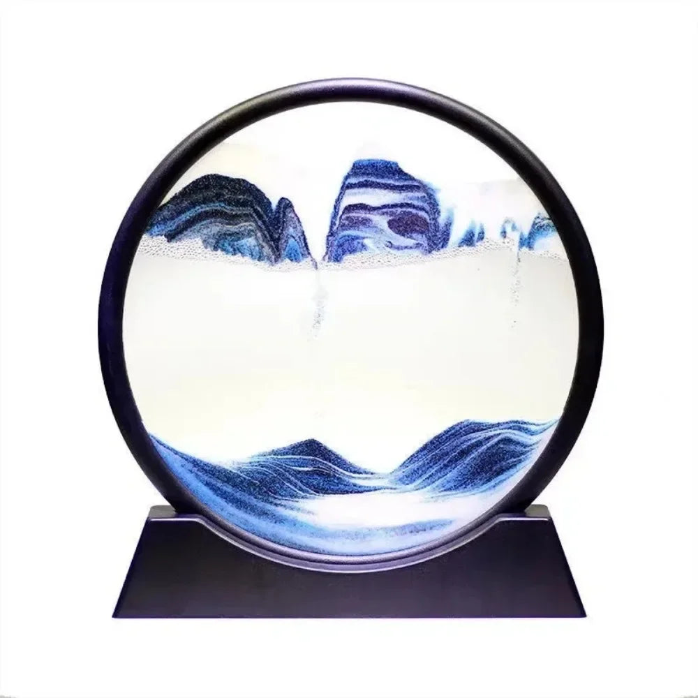 3D mobile sand round glass deep sea sand scene hourglass quicksand crafts