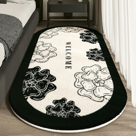 Cashmere French Bed Rug Advanced Sense Living Room Study Oval Dirt Resistant Non-Slip Carpet