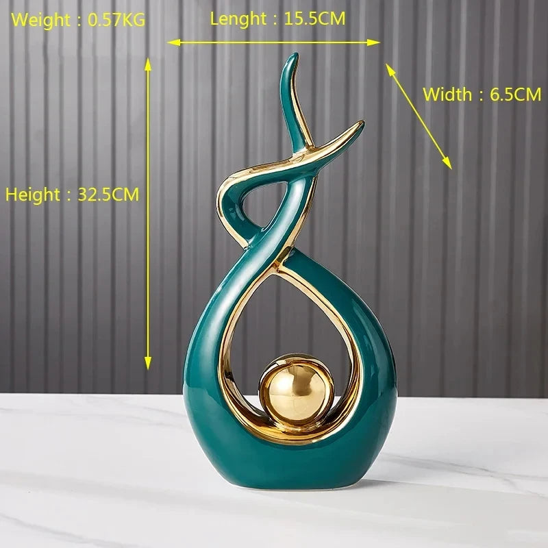 Home Decor Figurines for Living Room Desk Bedroom and  Ceramics Decoration Accessories Statue Sculpture